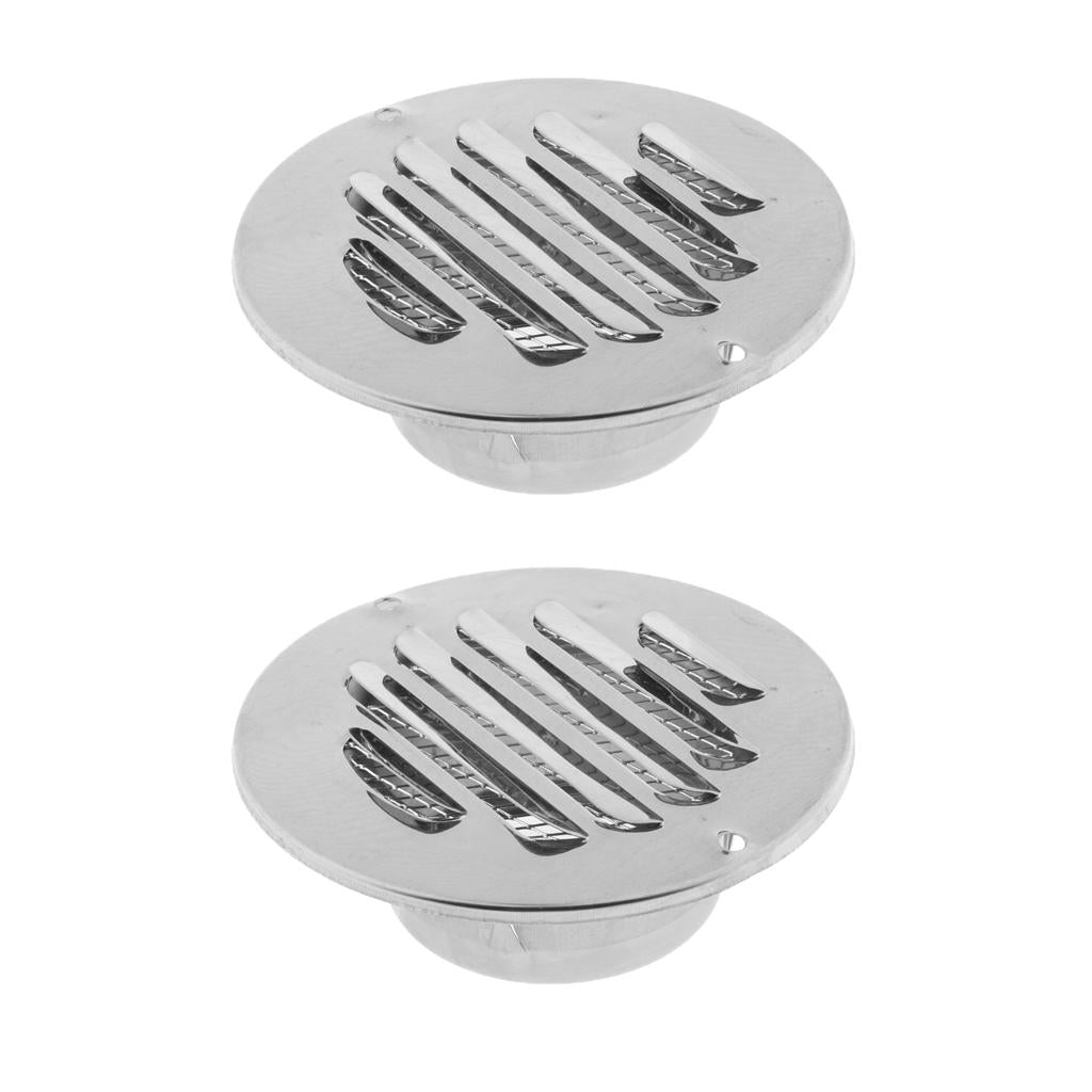 2pc Stainless Wall Ceiling Round Air Vent Grille Cover Ventilation Ducting