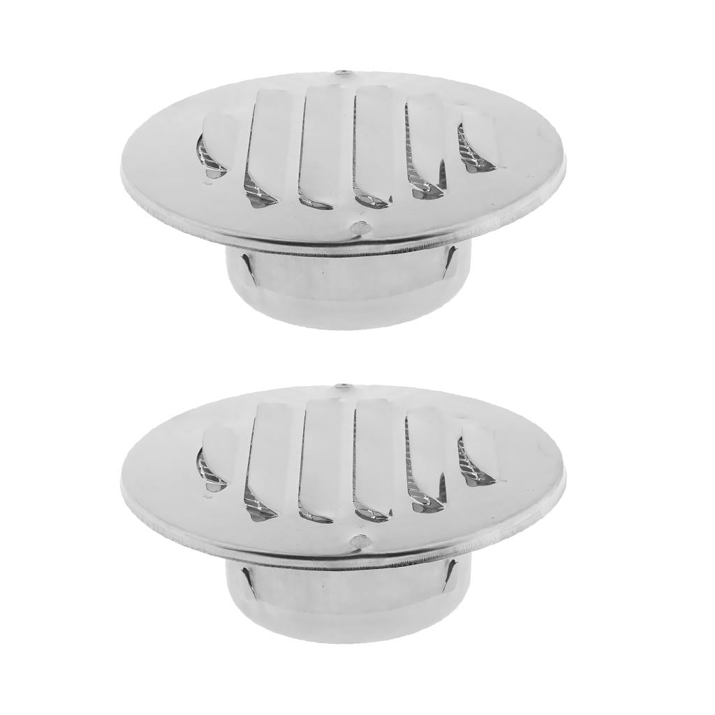 2pc Stainless Wall Ceiling Round Air Vent Grille Cover Ventilation Ducting