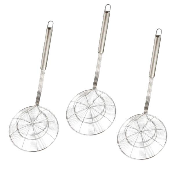 3x Kitchen Spider Strainer Skimmer Asian Strainer Ladle Stainless Steel 20cm