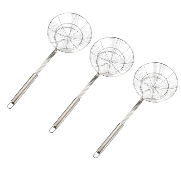 3x Kitchen Spider Strainer Skimmer Asian Strainer Ladle Stainless Steel 20cm