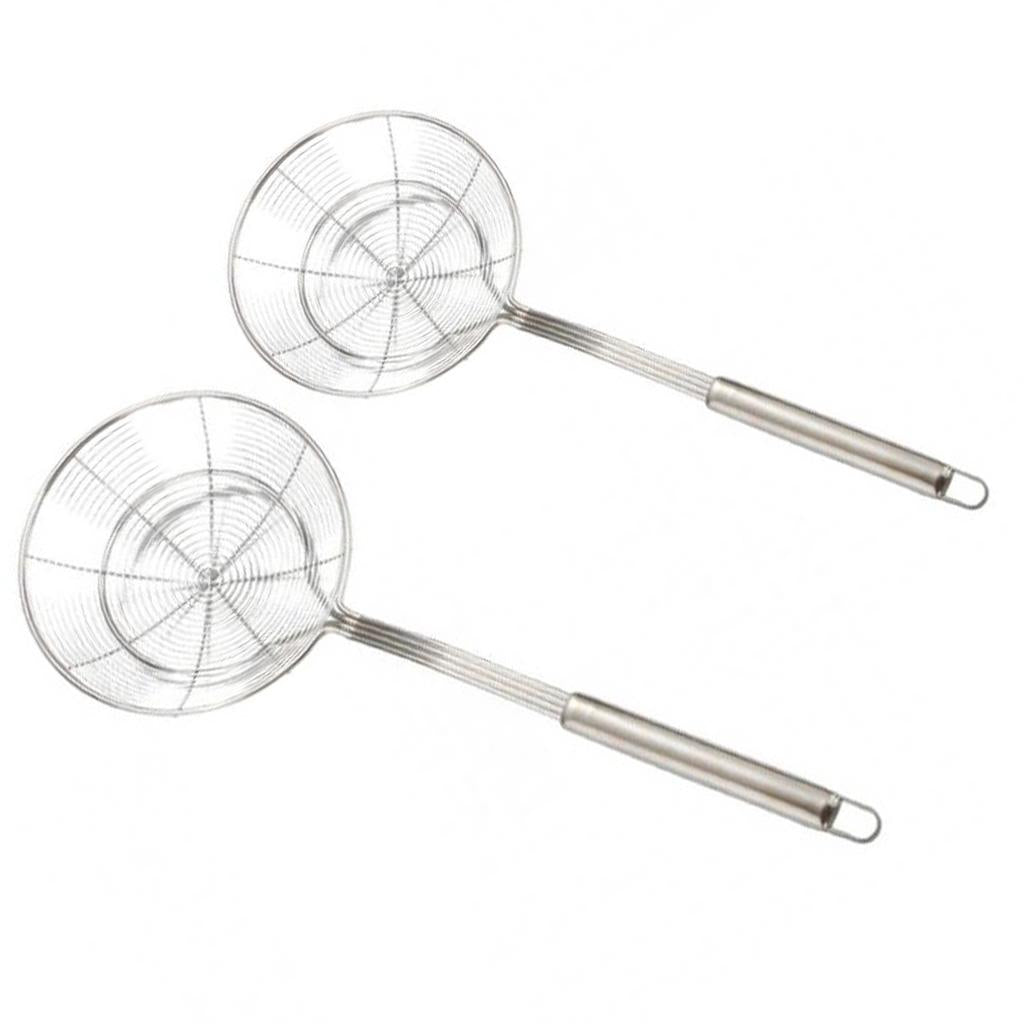 2x Kitchen Spider Strainer Skimmer Strainer Ladle Stainless Steel 20cm&14cm
