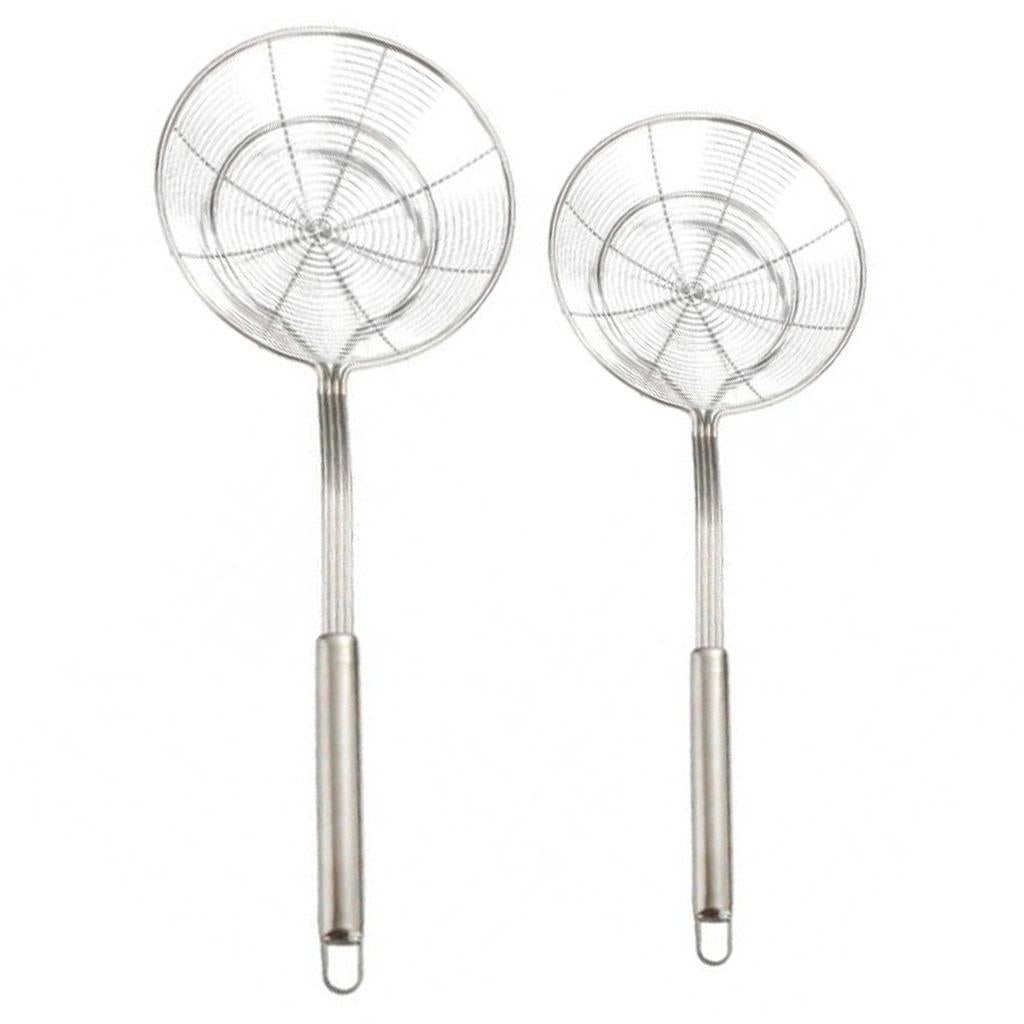 2x Kitchen Spider Strainer Skimmer Strainer Ladle Stainless Steel 20cm&14cm