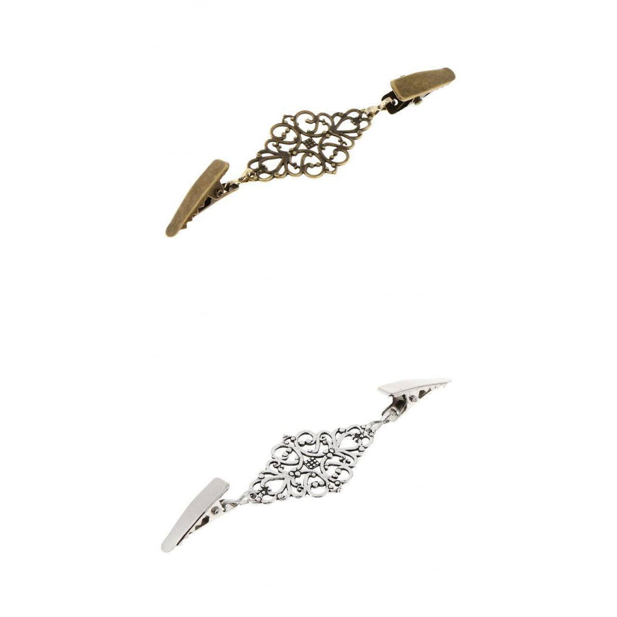 2pcs Women Ladies Vintage Cardigan Sweater Clips Blouse Shirt Collar Clip