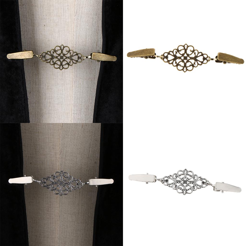 2pcs Women Ladies Vintage Cardigan Sweater Clips Blouse Shirt Collar Clip