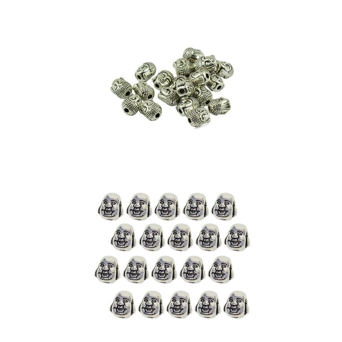 40x Tibetan Silver 3D Happy Smile Buddha Spiritual Spacer Beads