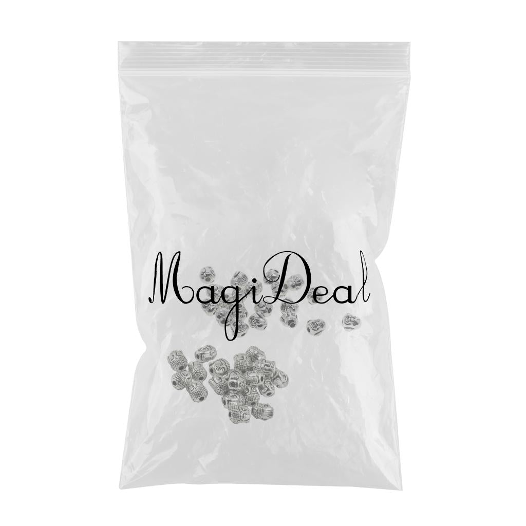 40x Tibetan Silver 3D Happy Smile Buddha Spiritual Spacer Beads