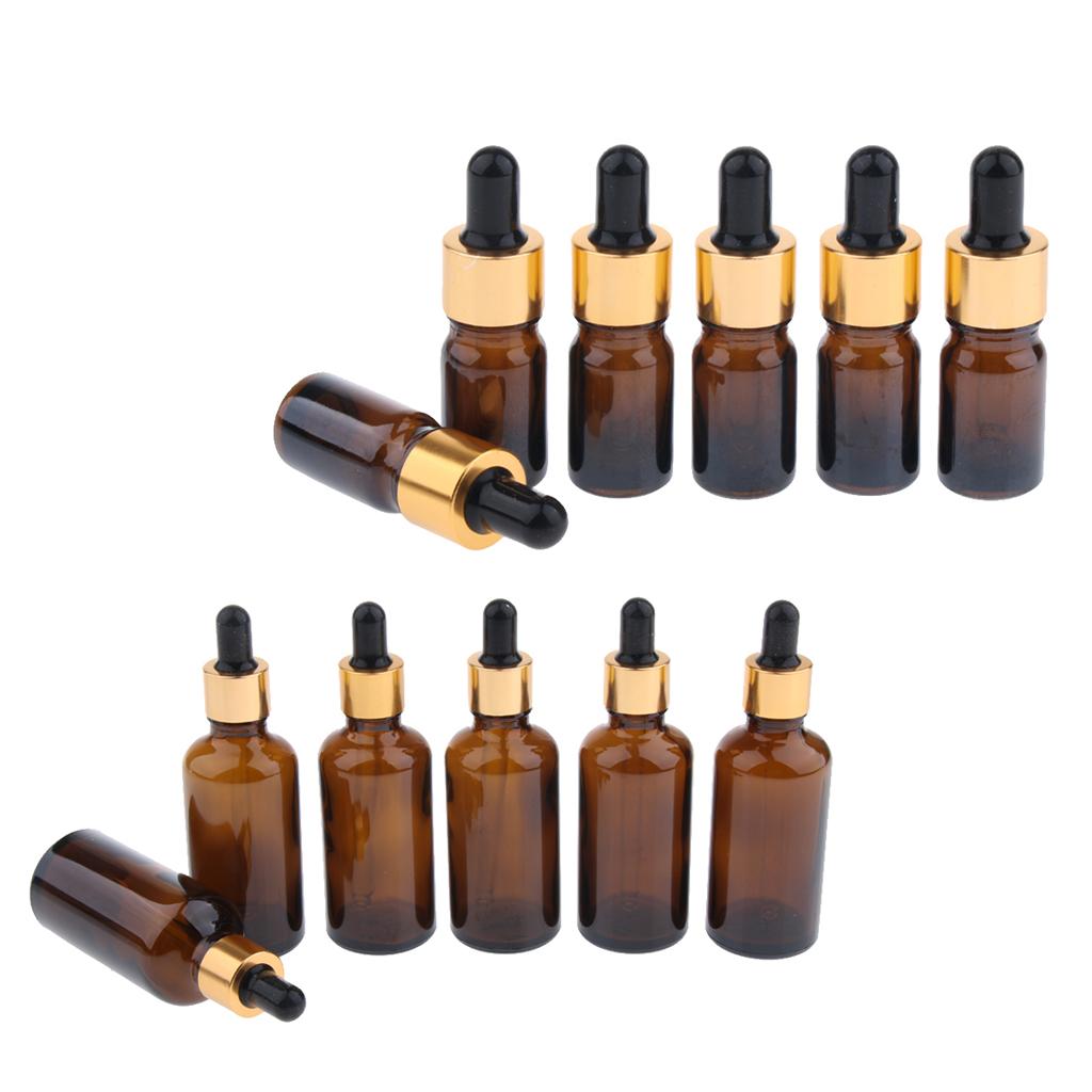 12X Empty Dropper Bottles Refillable Essential Oil Cosmetic Jar Canning Vial