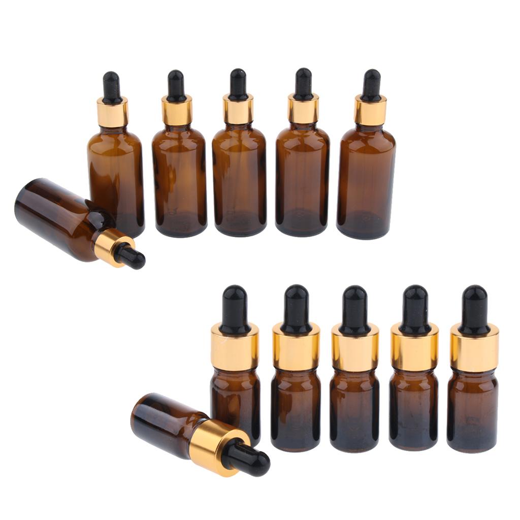 12X Empty Dropper Bottles Refillable Essential Oil Cosmetic Jar Canning Vial