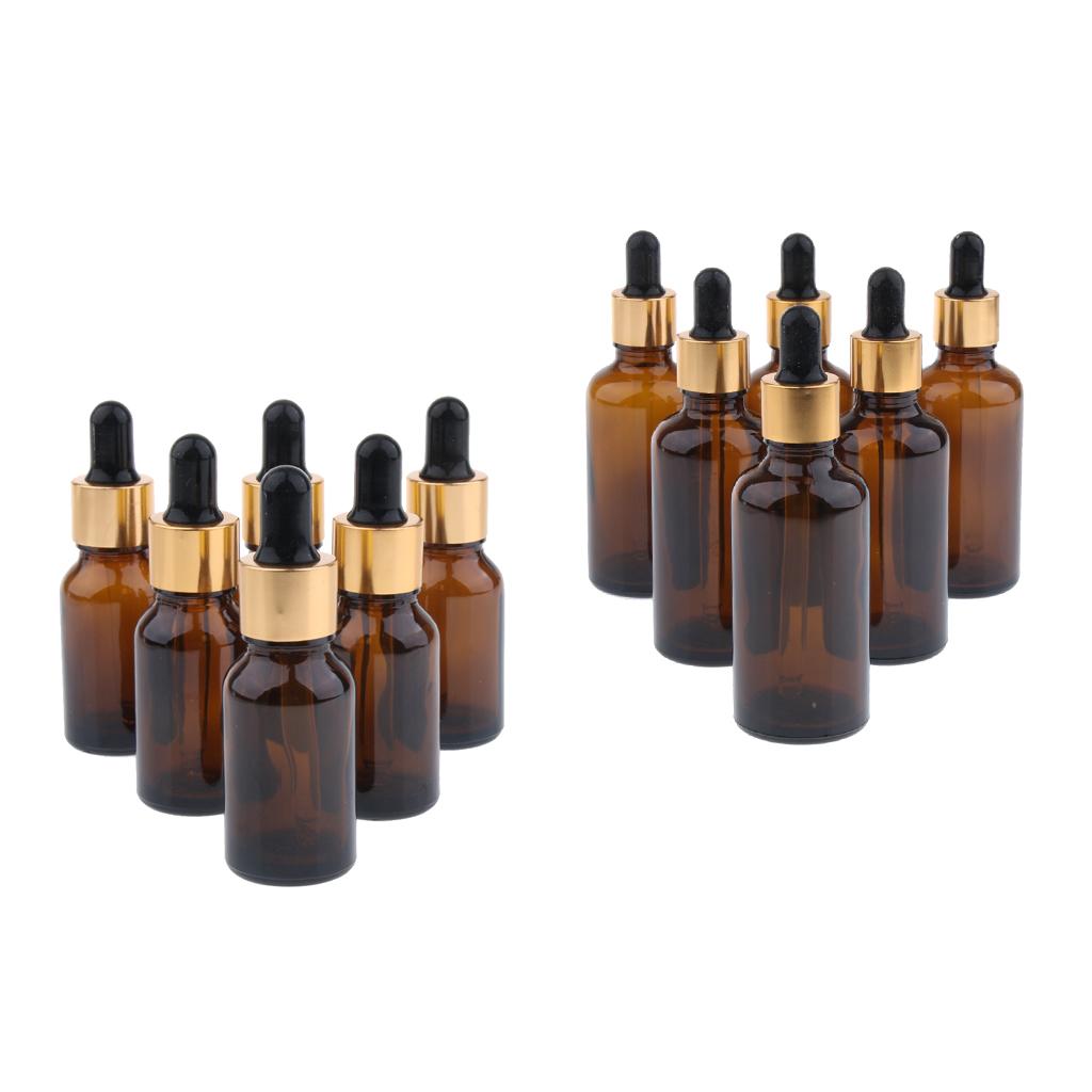 12X Empty Dropper Bottles Refillable Essential Oil Cosmetic Jar Canning Case