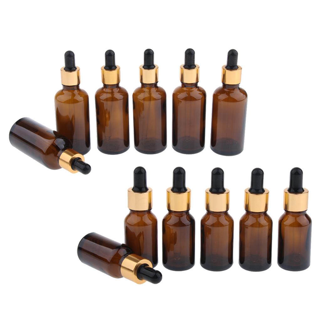12X Empty Dropper Bottles Refillable Essential Oil Cosmetic Jar Canning Case
