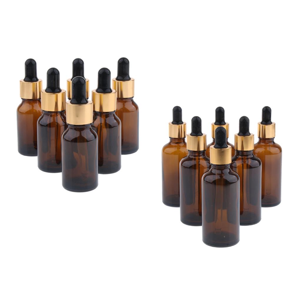 12X Empty Dropper Bottles Refillable Essential Oil Cosmetic Jar Canning Case