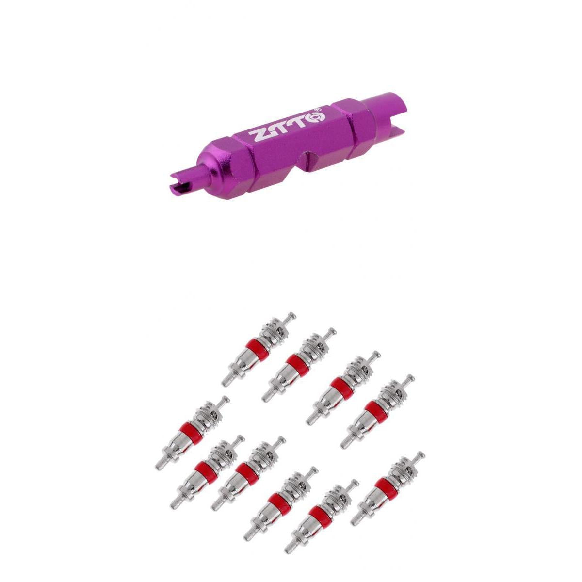 Bike Presta Schrader Tube Tire Tyre Wrench + Schrader Tire Tyre Valve Cores