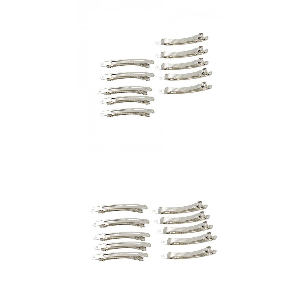20 Pieces Silver French Hair Clips Hair Grip Barrettes Bows DIY Crafts 6/8cm