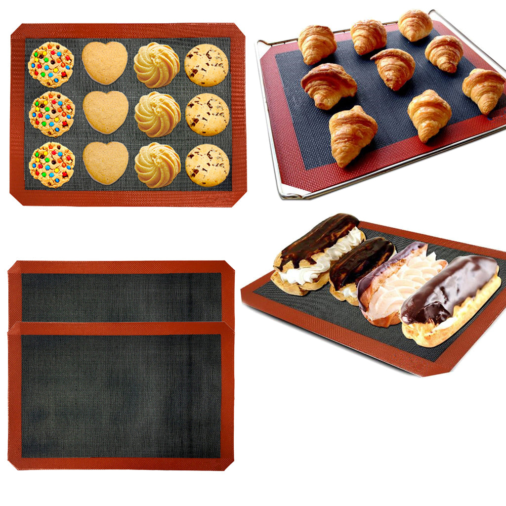 2pcs Perforated Silicone Baking Mat Sheets Non Stick Oven Liner 27x32cm