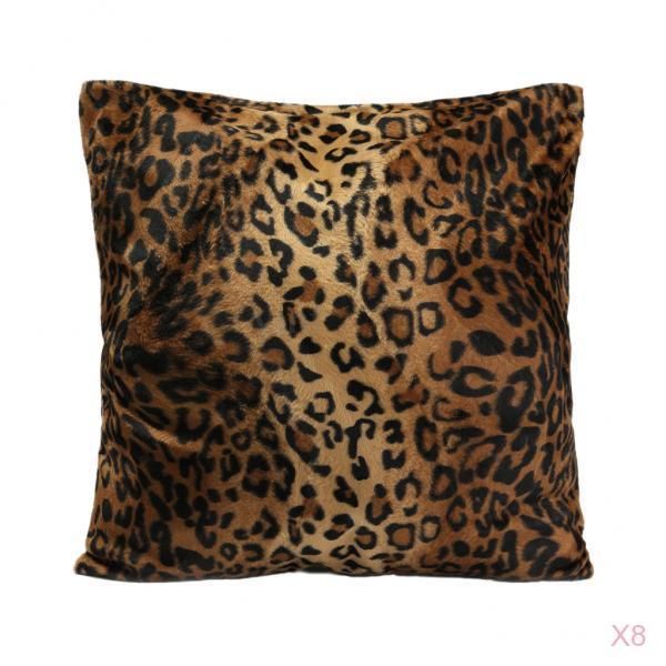 8pcs Leopard Tiger Zebra Animal Print Pillow Case Sofa Car Cushion Cover