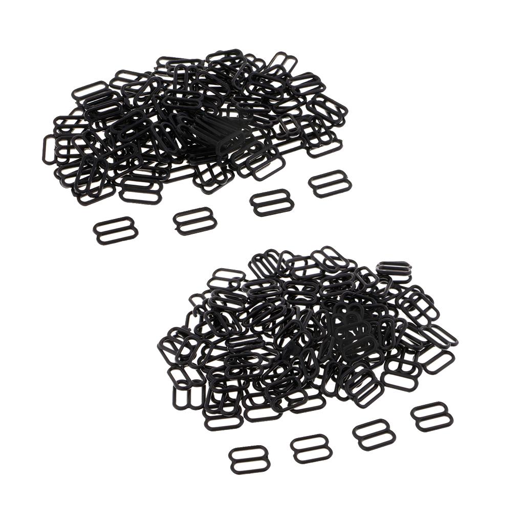 200pcs Nylon Bra Strap Buckles Sliders Hooks 8 Lingerie Sewing Fasteners