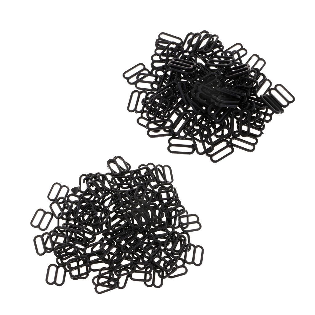 200pcs Nylon Bra Strap Buckles Sliders Hooks 8 Lingerie Sewing Fasteners
