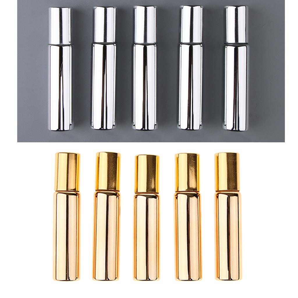 10x 10mL Empty Roller Bottle w/ Steel Ball for Essential Perfume Scents Oils
