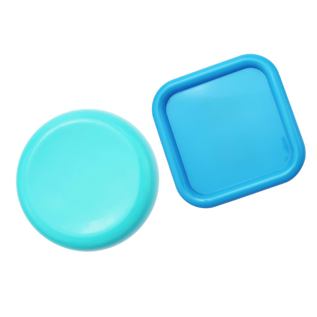 2pcs Round Square Magnetic Sewing Pin Holder Pin Cushion Sewing Craft Blue