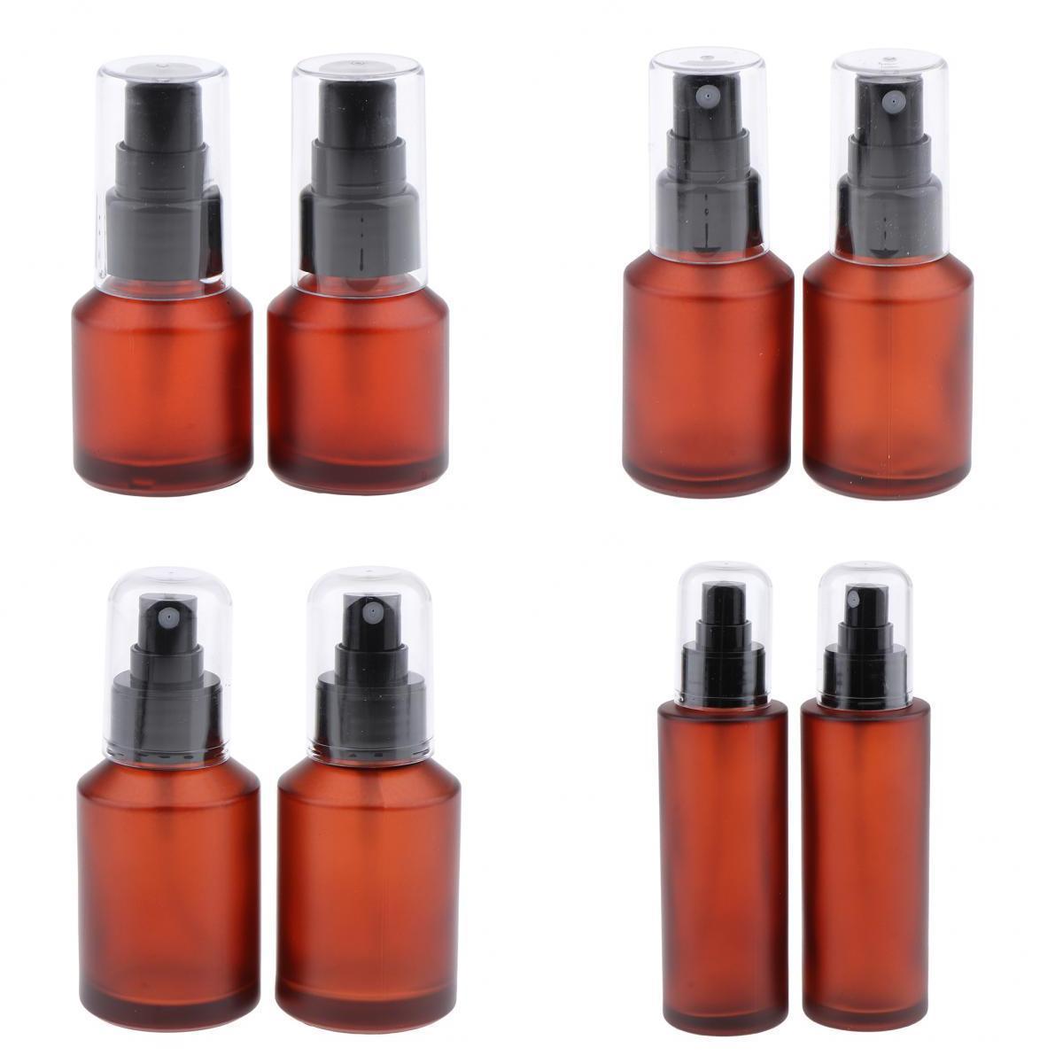 8Pcs 4 Size Refillable Travel Empty Glass Perfume Spray Bottle Atomizer Pump