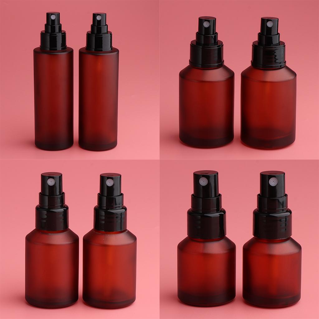 8Pcs 4 Size Refillable Travel Empty Glass Perfume Spray Bottle Atomizer Pump