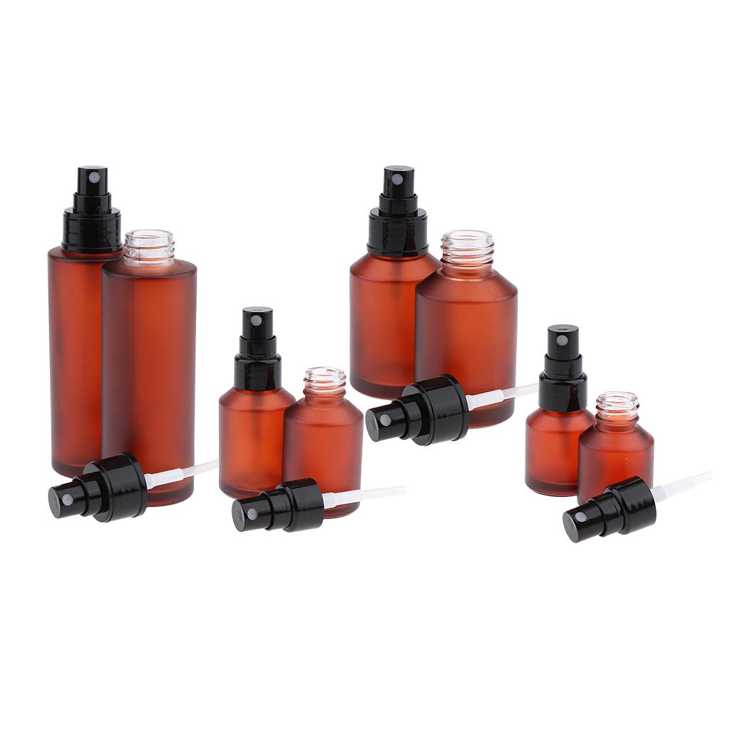 8Pcs 4 Size Refillable Travel Empty Glass Perfume Spray Bottle Atomizer Pump