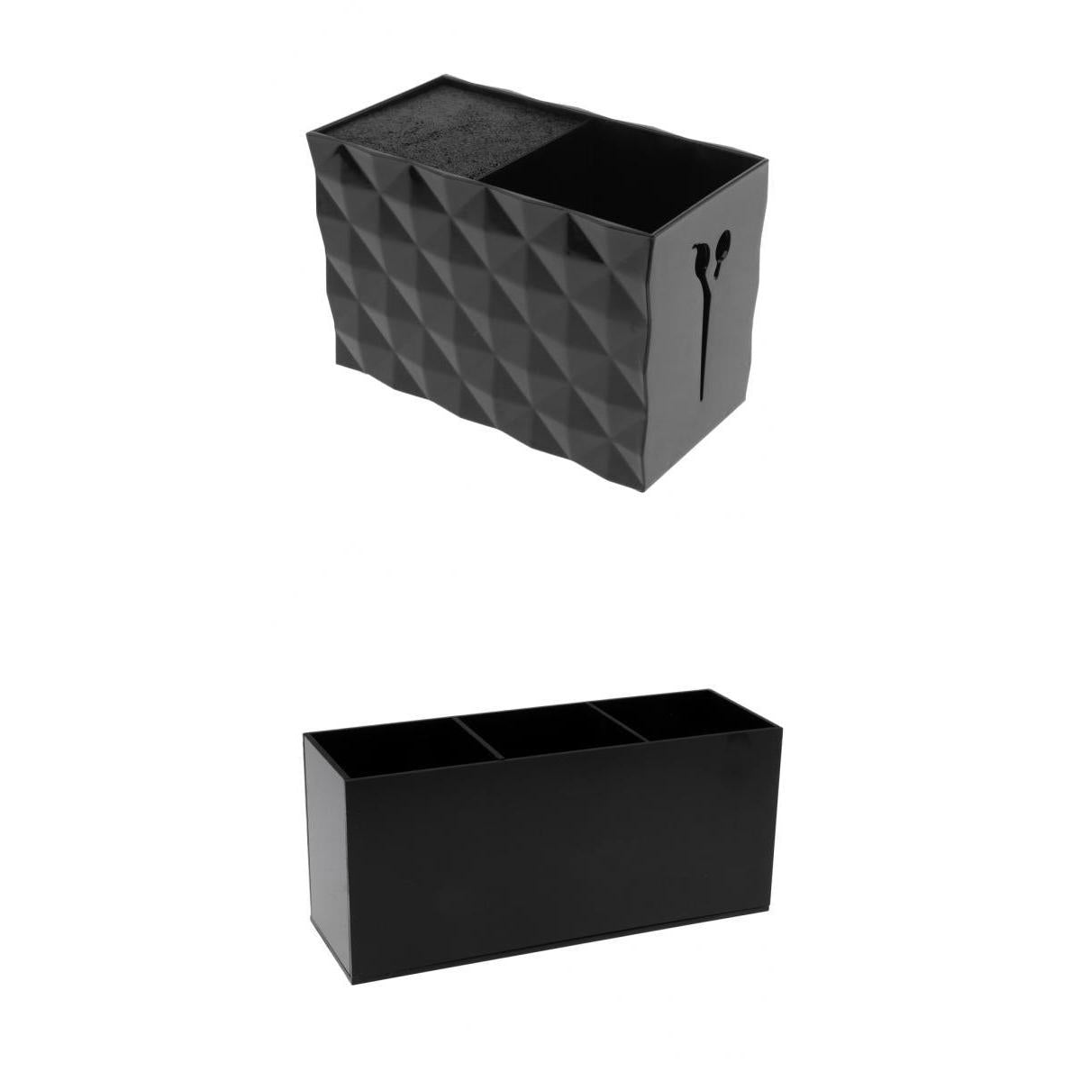 2x Salon Scissors Holder Shears Comb Clips Organizer Acrylic Holder Box Case
