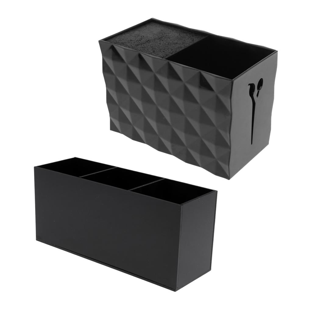 2x Salon Scissors Holder Shears Comb Clips Organizer Acrylic Holder Box Case