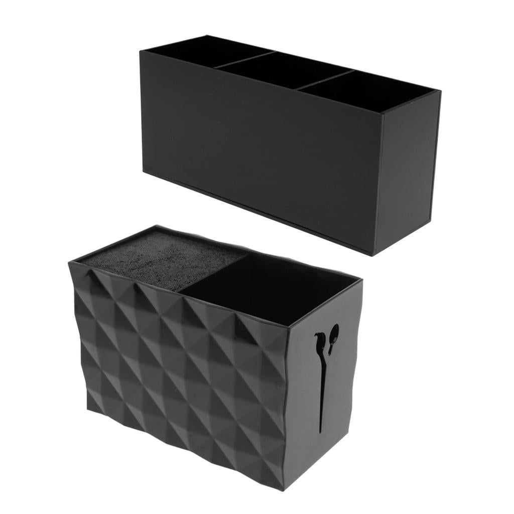 2x Salon Scissors Holder Shears Comb Clips Organizer Acrylic Holder Box Case