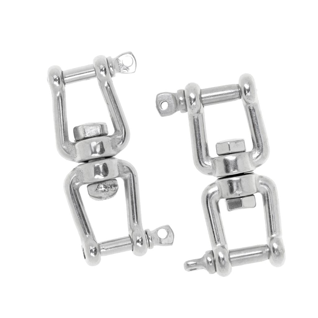 304 Marine Grade Stainless Steel Chain Anchor Swivel Jaw - Jaw Silver M5 M6
