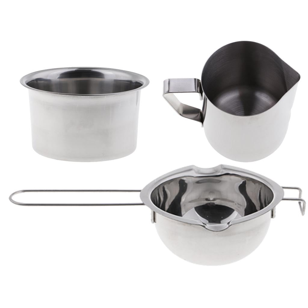 3 Pieces/set Stainless Steel Wax Melting Pot Double Boiler for Candle Making
