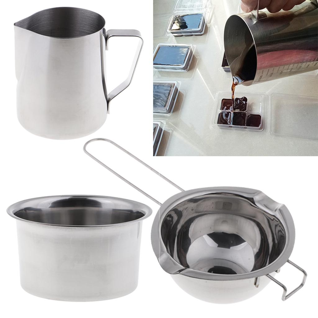 3 Pieces/set Stainless Steel Wax Melting Pot Double Boiler for Candle Making