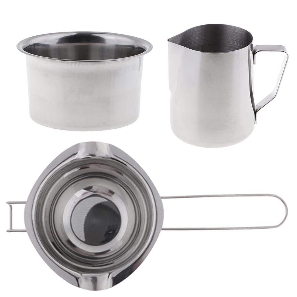 3 Pieces/set Stainless Steel Wax Melting Pot Double Boiler for Candle Making