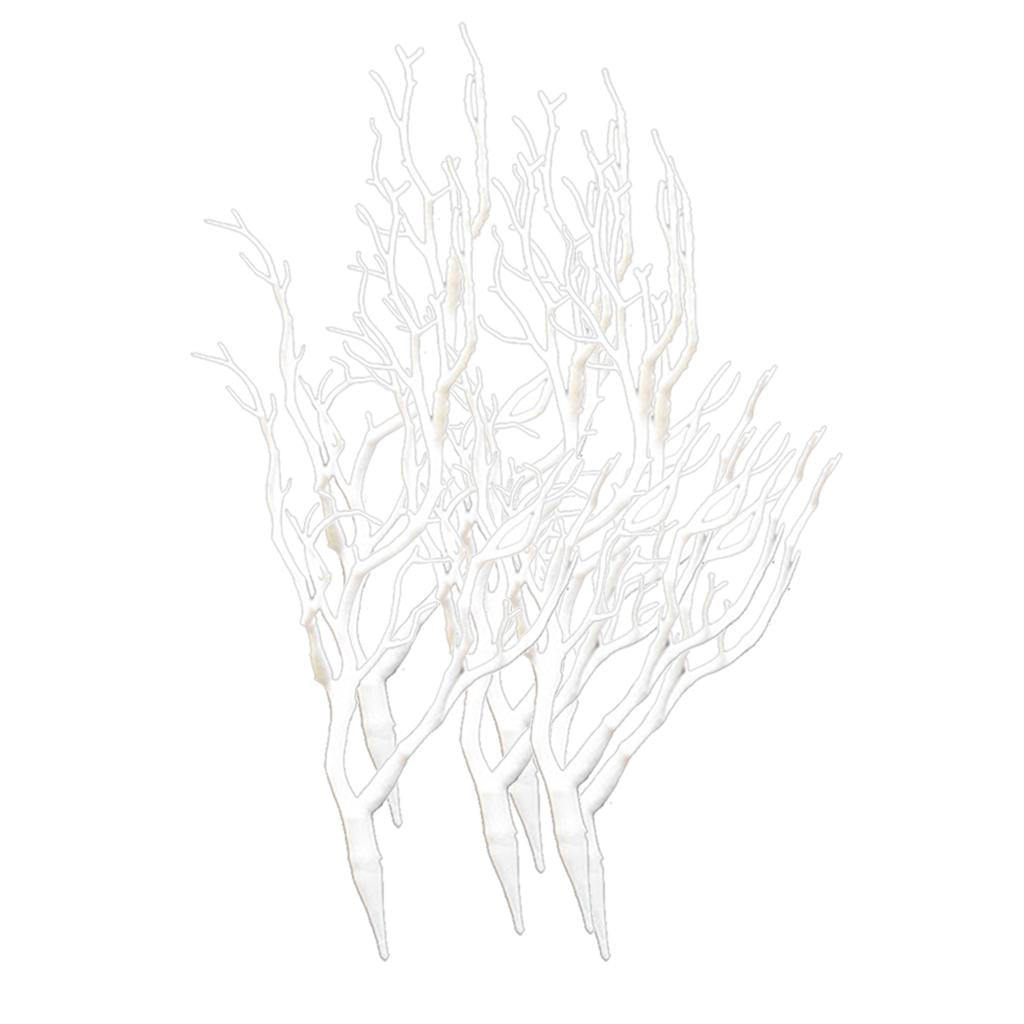 6pcs Simulation Artificial Branches Small Trees Branch Table Decor white