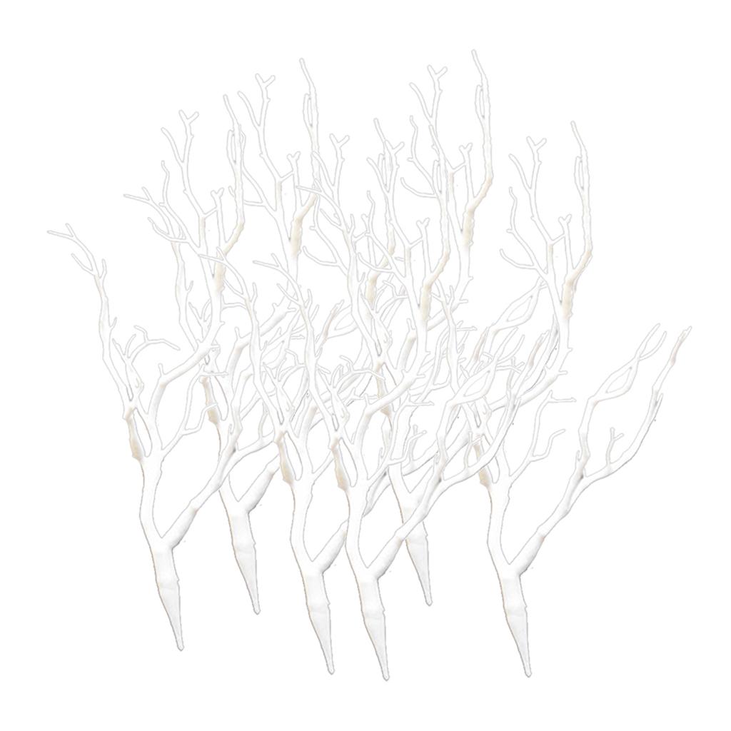 6pcs Simulation Artificial Branches Small Trees Branch Table Decor white
