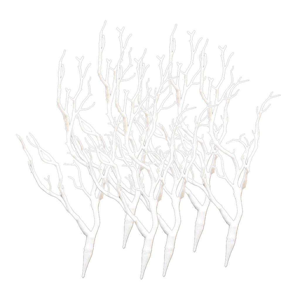 6pcs Simulation Artificial Branches Small Trees Branch Table Decor white