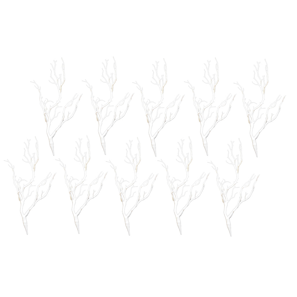 10pcs Simulation Artificial Branches Small Trees Branch Table Decor white