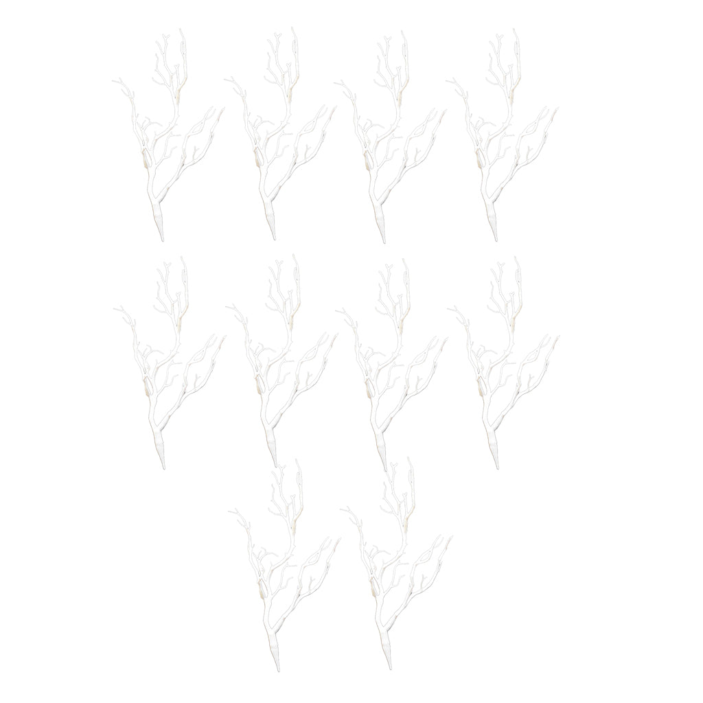 10pcs Simulation Artificial Branches Small Trees Branch Table Decor white