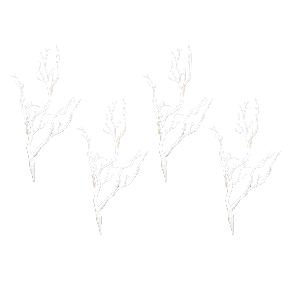 4pcs Simulation Artificial Branches Small Trees Branch Table Decor white