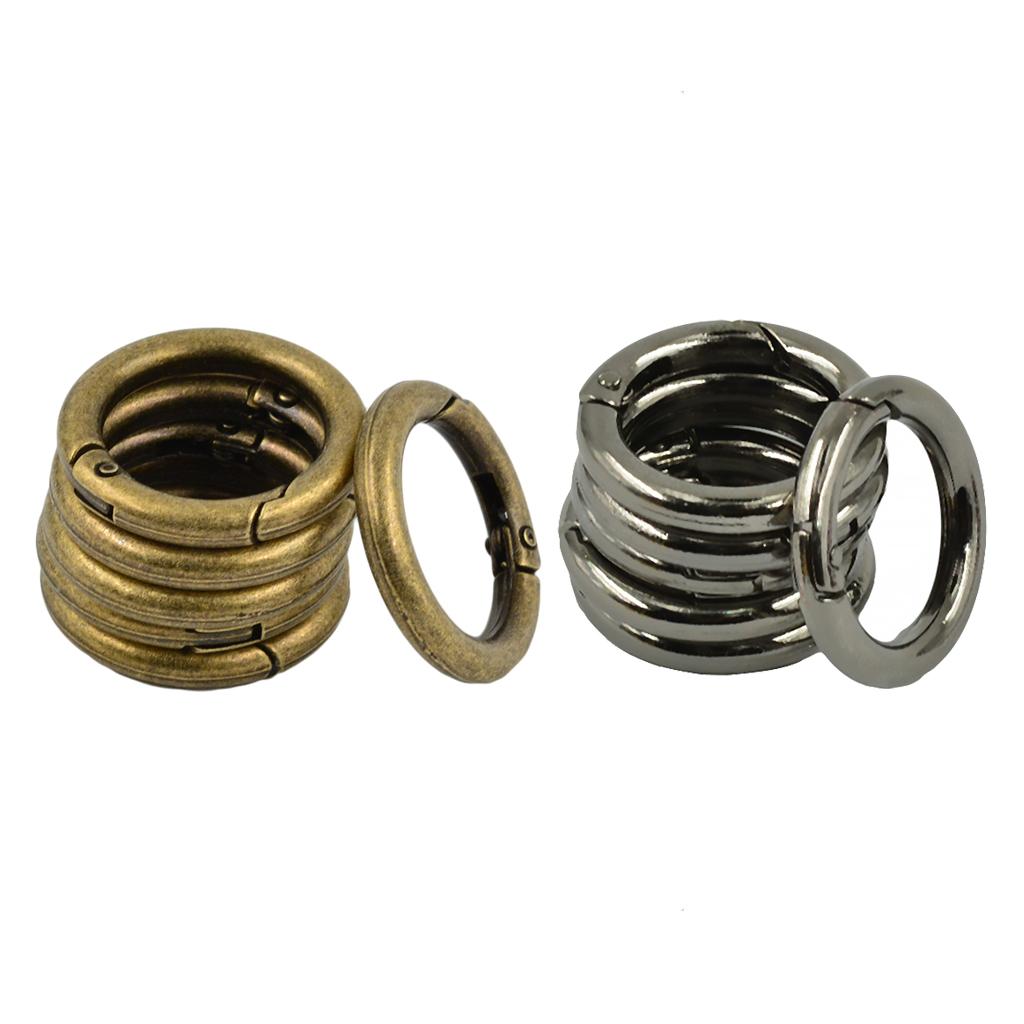 12 Pieces Round Spring Snap Hook Clip Key Handbag Purse Shoulder Strap