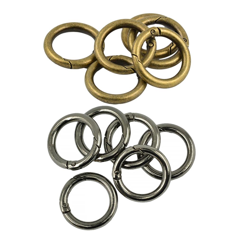 12 Pieces Round Spring Snap Hook Clip Key Handbag Purse Shoulder Strap