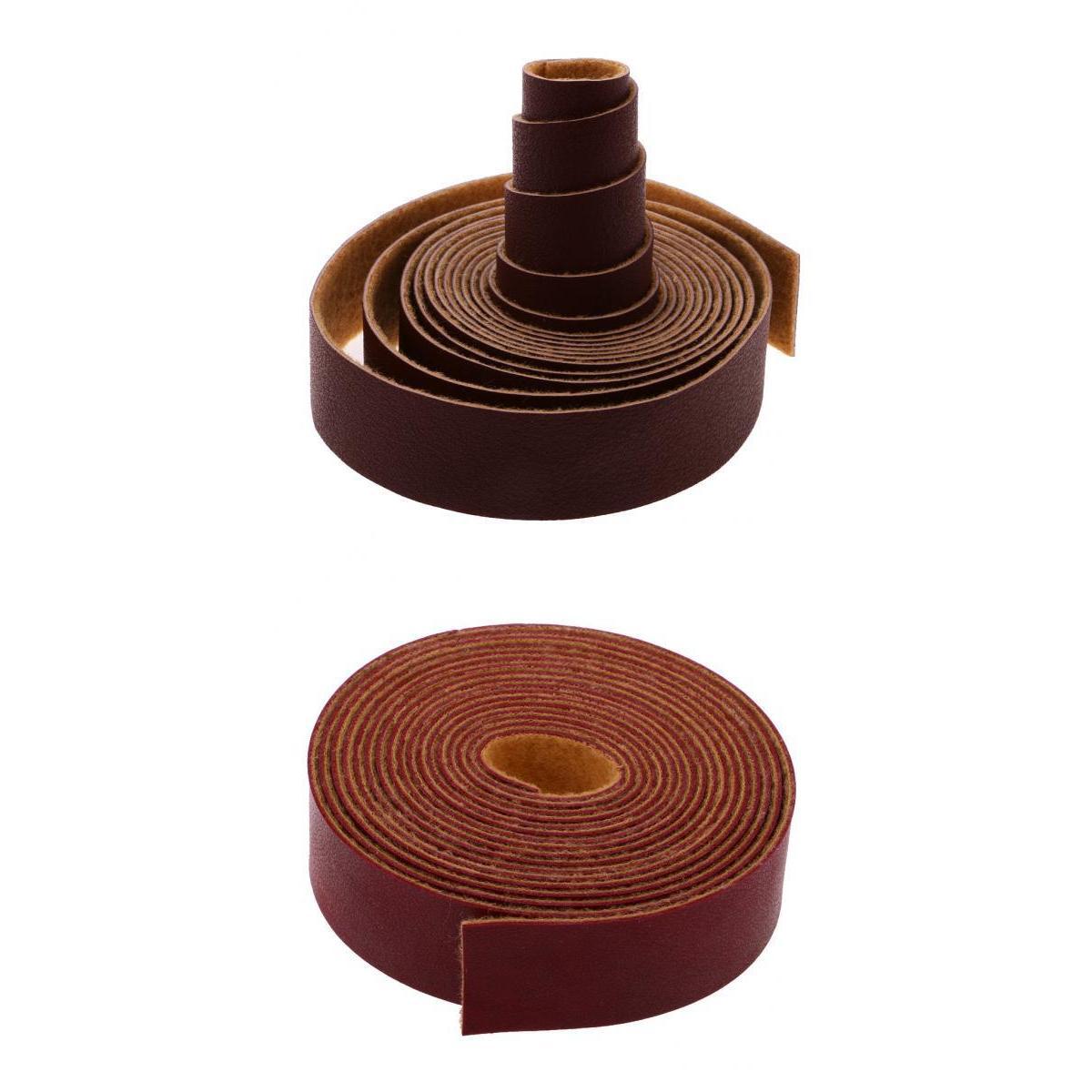 2pcs 10 Meters Long DIY Leather Craft Straps Strips 2cm Wide Wine Red/Coffee