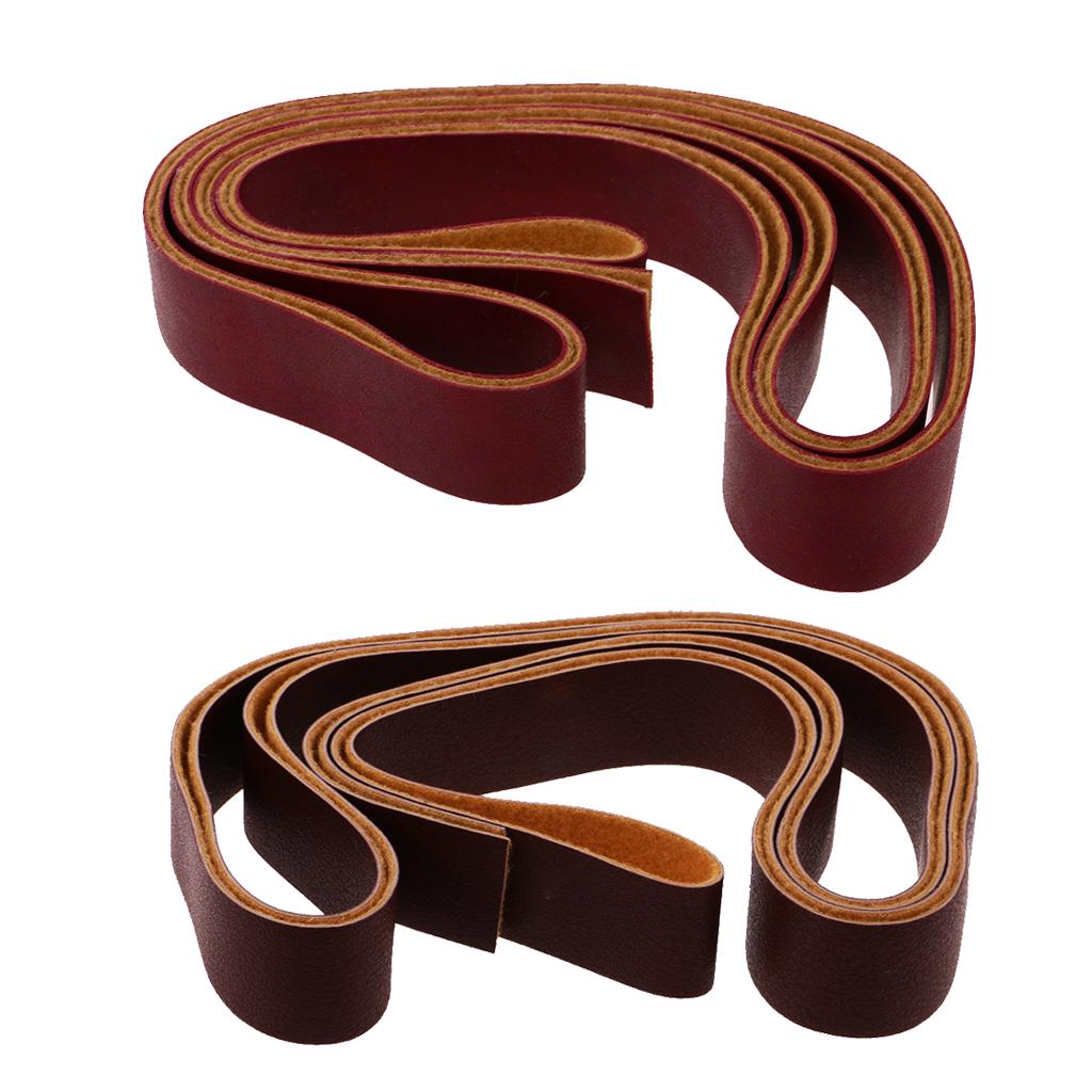 2pcs 10 Meters Long DIY Leather Craft Straps Strips 2cm Wide Wine Red/Coffee