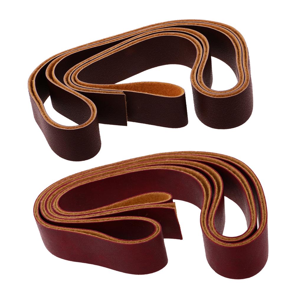 2pcs 10 Meters Long DIY Leather Craft Straps Strips 2cm Wide Wine Red/Coffee