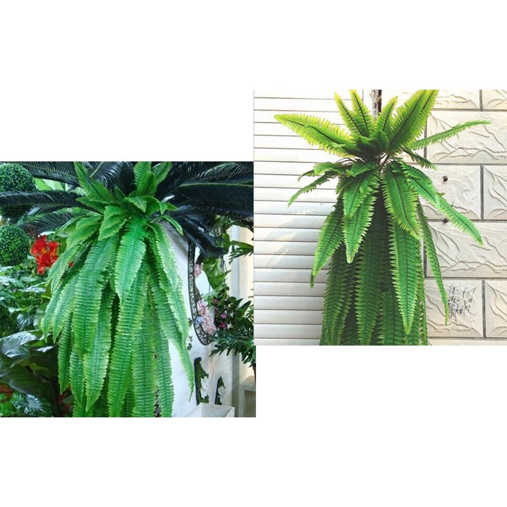 2x Artificial Fern Plant Wall Hanging Persian Rattan Plastic Fern Leaf