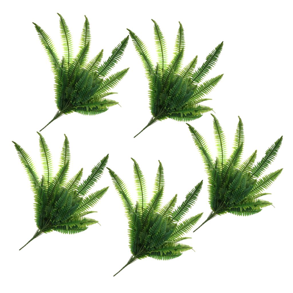 5x Artificial Fern Plant Wall Hanging Persian Rattan Plastic Fern Leaf