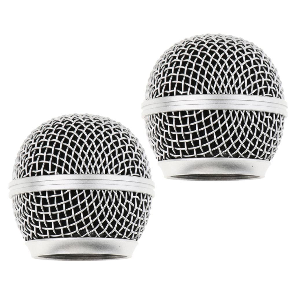 2pcs Microphone Grille Mic Ball Head Mesh Cover