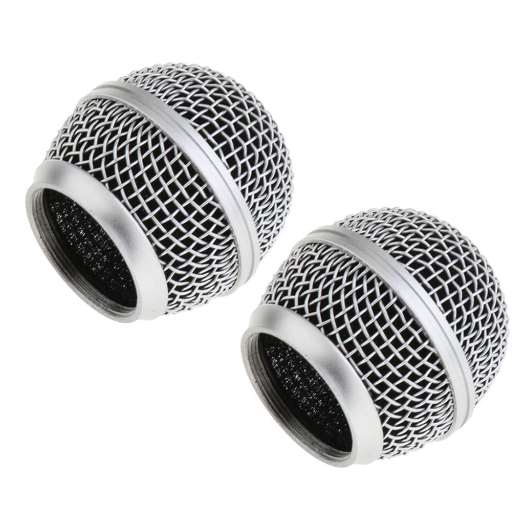 2pcs Microphone Grille Mic Ball Head Mesh Cover