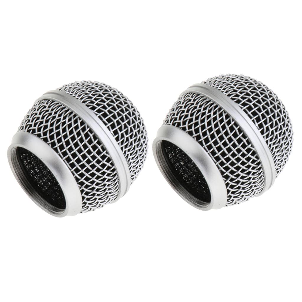 2pcs Microphone Grille Mic Ball Head Mesh Cover