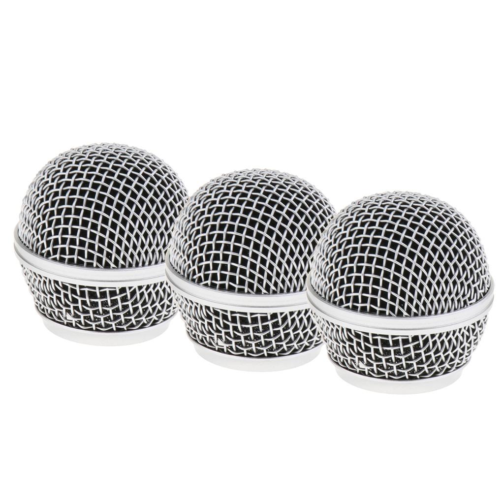 3pcs Microphone Grille Mic Ball Head Mesh Cover
